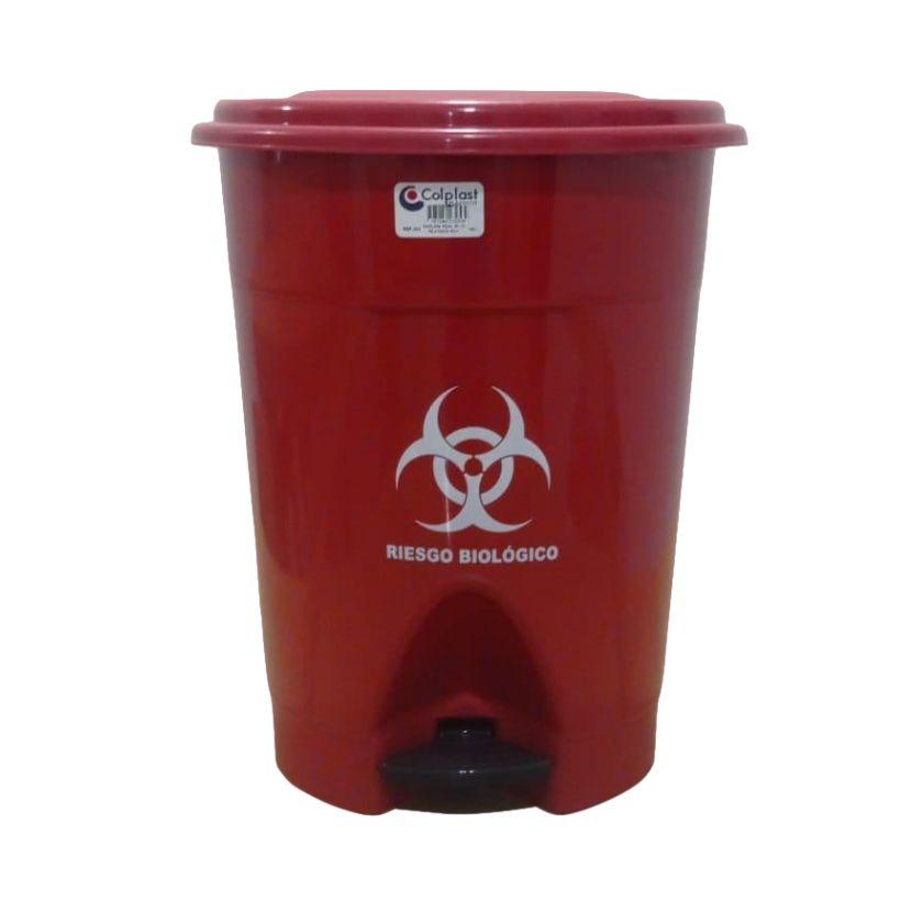 PAPELERA 25LTS PEDAL ROJO C/E PLTZ 253 C