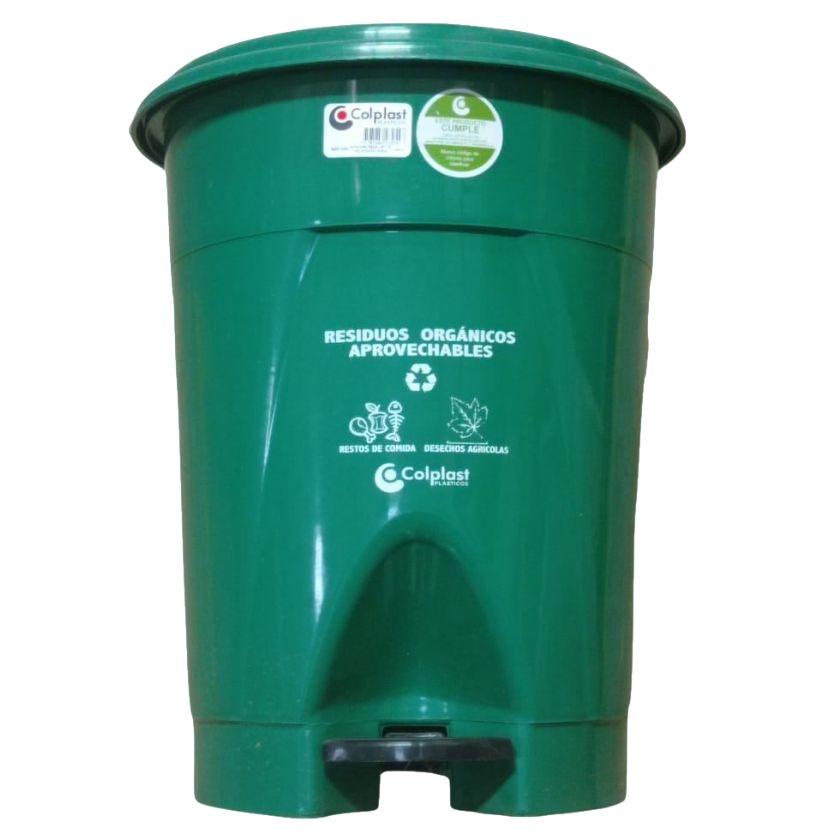 PAPELERA 25LTS PEDAL VERDE C/E PLTZ 254