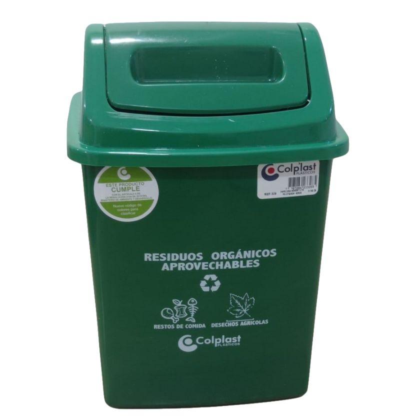 PAPELERA 7 LTS VAIVEN VERDE PELET 328 CO
