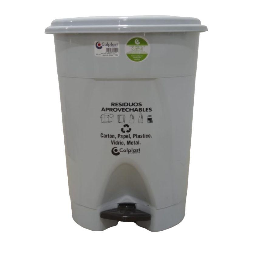 PAPELERA 25LT PEDAL BLANCA C/E PLTZ 1102