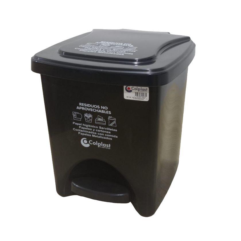 PAPELERA 22LIT CUADRADA PEDAL NEGRO 1085 - Referencia 10103785 en PLASDECOR Montería