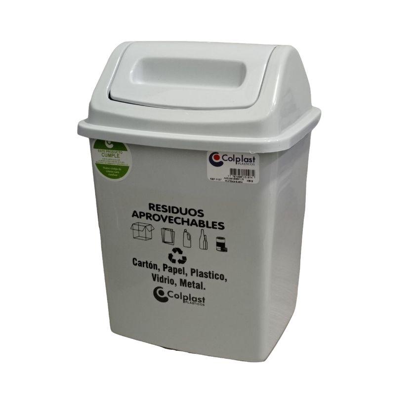 PAPELERA 7 LT VAIVEN BLANCA PELET 1107 C - Referencia 10103791 en PLASDECOR Montería