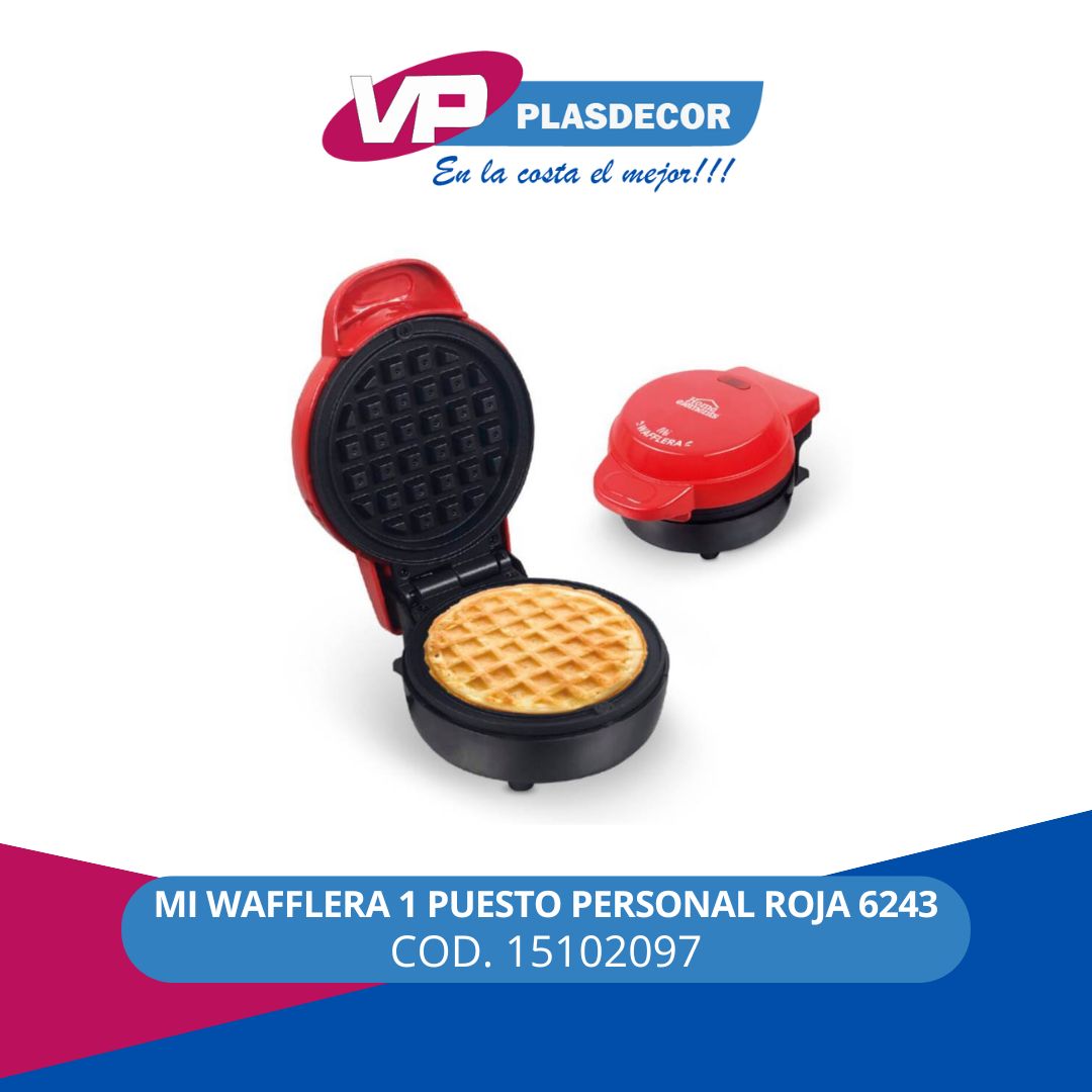 MI WAFFLERA 1 PUESTO PERSONAL ROJA 6243