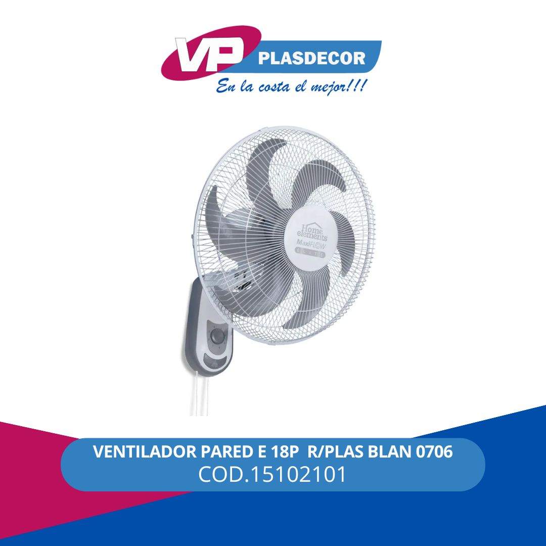 VENTILADOR PARED E 18P  R/PLAS BLAN 0706