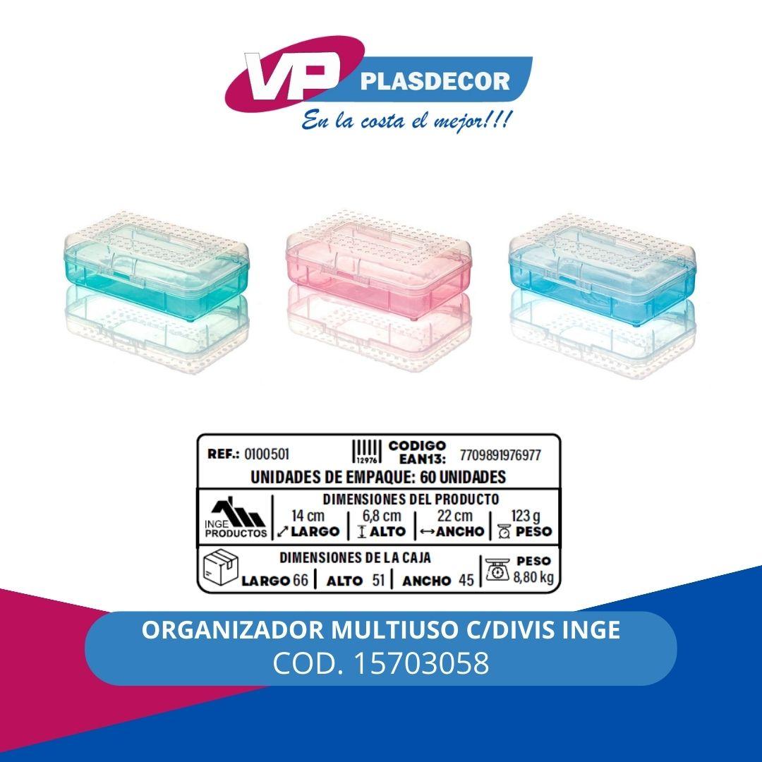 ORGANIZADOR MULTIUSO C/DIVIS INGEPRODUCT - Referencia 15703058 en PLASDECOR Montería