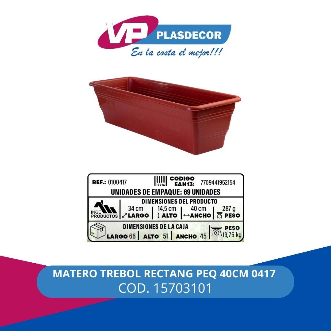 MATERO TREBOL RECTANG PEQ 40CM 0417 INGE