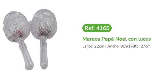 MARACA PAPA NOEL CON LUCES 4165 MUNDIPLA - Referencia 19506063 en PLASDECOR Montería