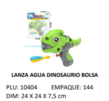 LANZA AGUA DINOSAURIO BOLSA 10404 OFERTA - Referencia 29306167 en PLASDECOR Montería
