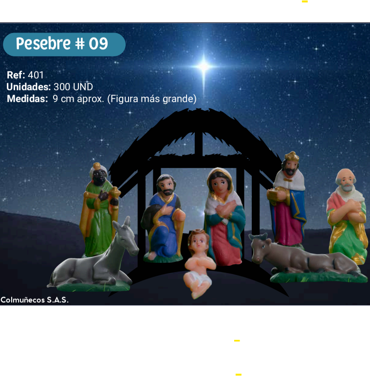 JUEGO PESEBRE  # 9  REF 401 COLMUNECOS - Referencia 30506029 en PLASDECOR Montería