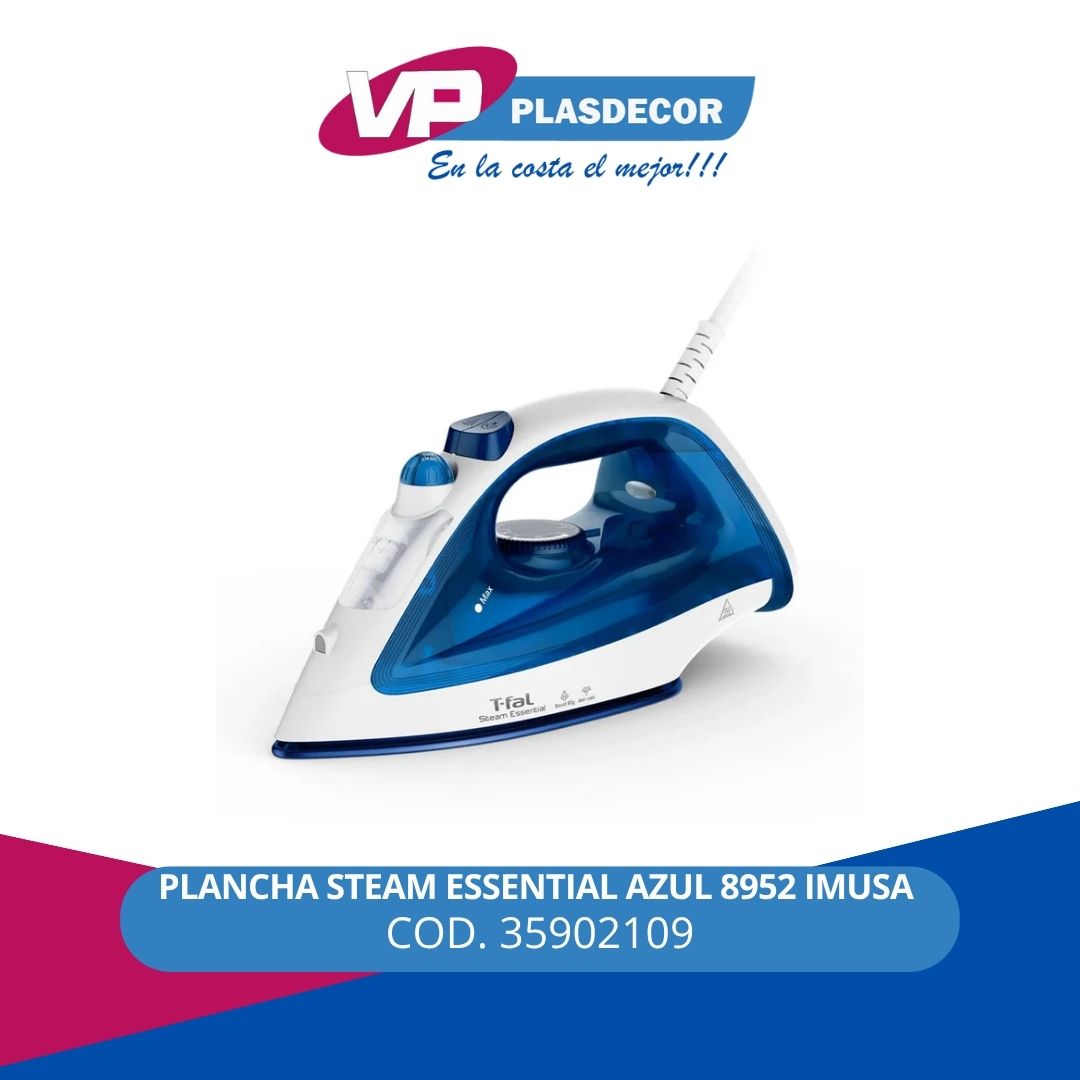 PLANCHA STEAM ESSENTIAL AZUL 8952 IMUSA - Referencia 35902109 en PLASDECOR Montería