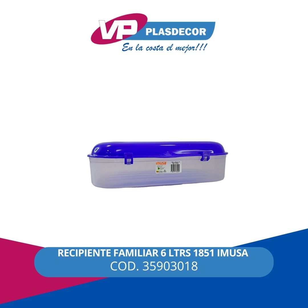 RECIPIENTE FAMILIAR 6 LTRS 1851/4985 IMU - Referencia 35903018 en PLASDECOR Montería