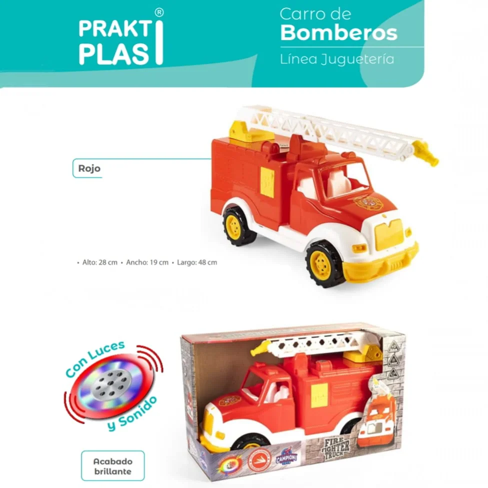 CARRO BOMBERO ROJO PRJ-016 - Referencia 40906011 en PLASDECOR Montería