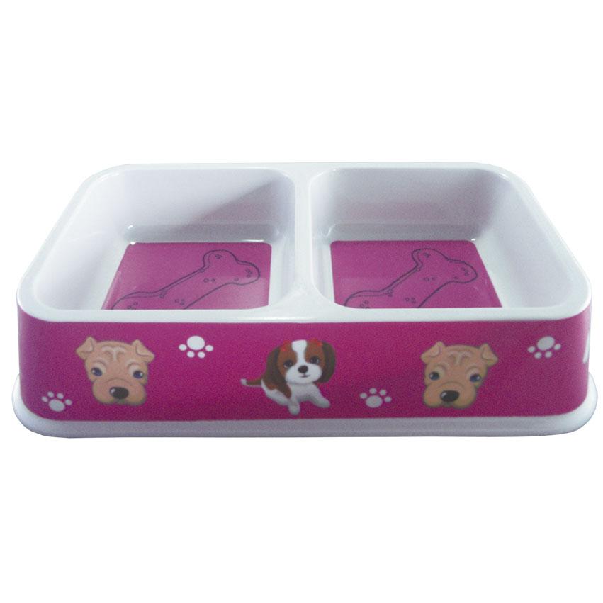COMEDERO MASCOTA DOBLE CUAD G1004DS