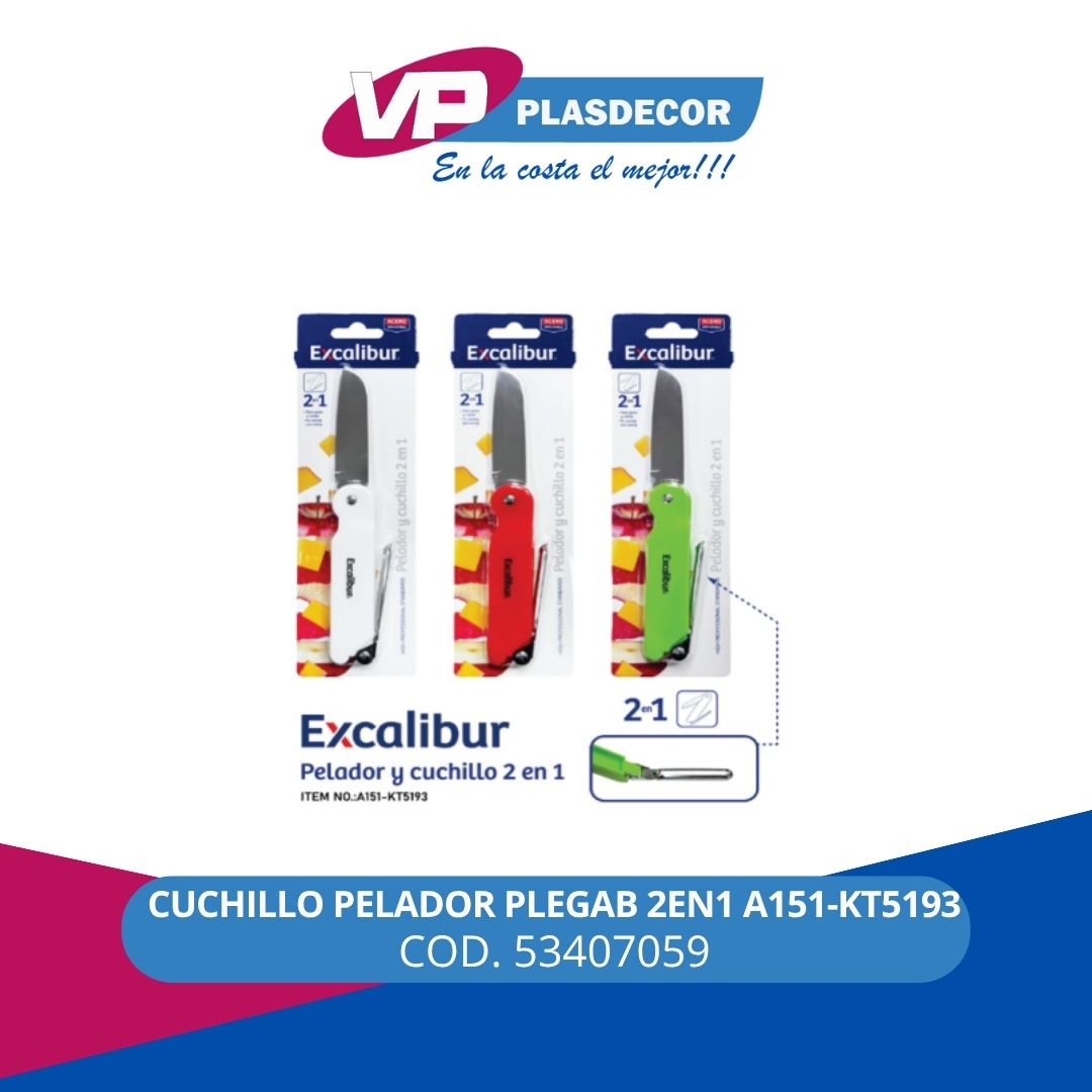 CUCHILLO PELADOR PLEGAB 2EN1 A151-KT5193 - Referencia 53407059 en PLASDECOR Montería