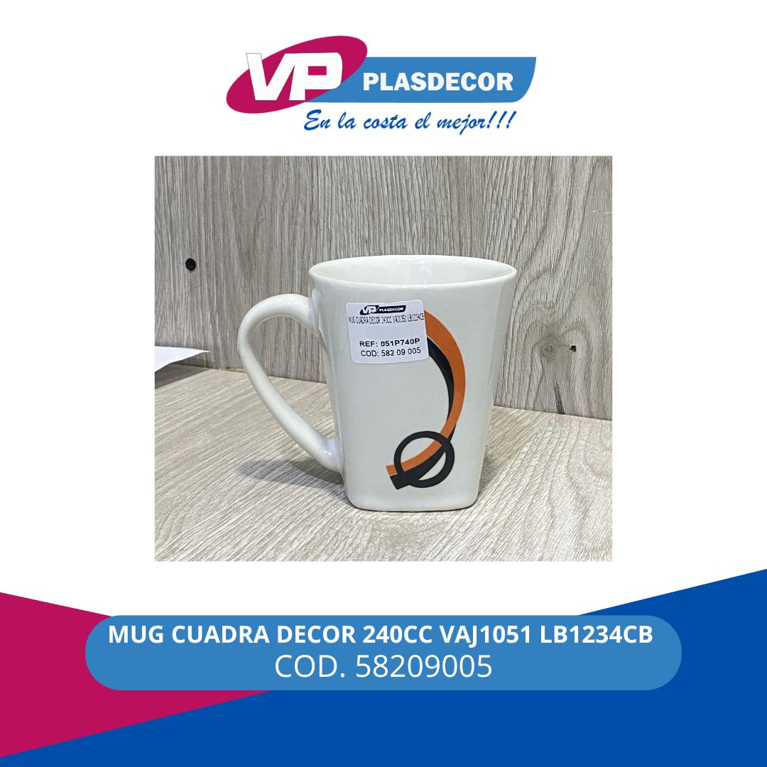 MUG CUADRA DECOR 240CC VAJ1051 LB1234CB