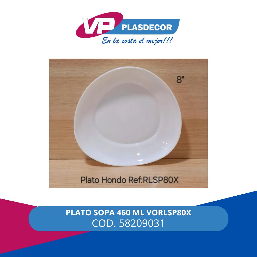 PLATO SOPA 460 ML VORLSP80X DECORGLASS