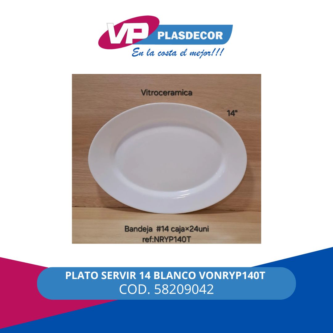 PLATO SERVIR 14 BLANCO VONRYP140T DECORG