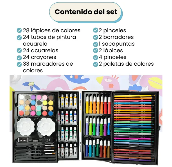 SET ARTE MALETIN 145PCS 9271 DISTR MM - Foto 3