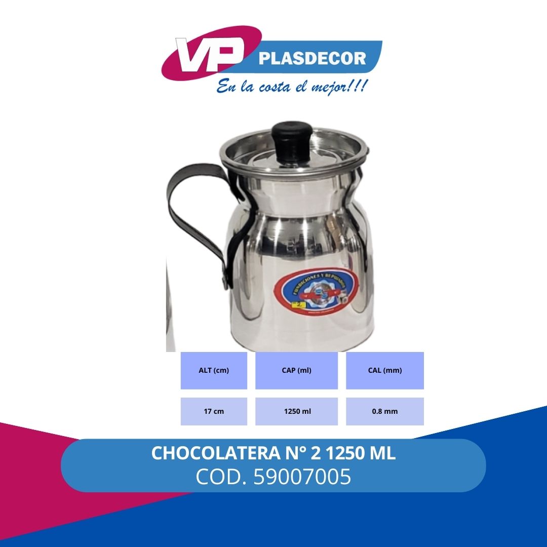 CHOCOLATERA N  2 1250 ML REPUJADOS