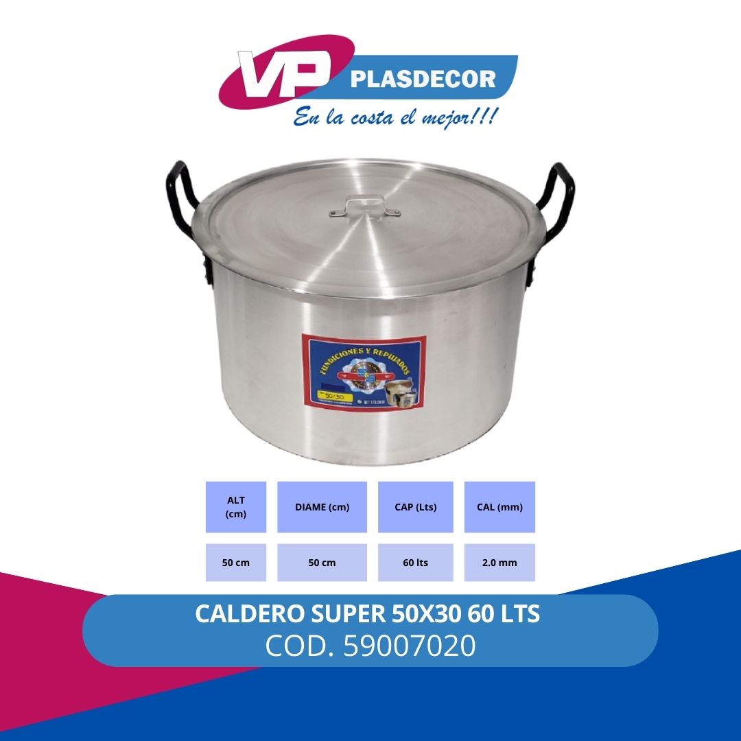 CALDERO SUPER 50X30 60 LTS REPUJADOS