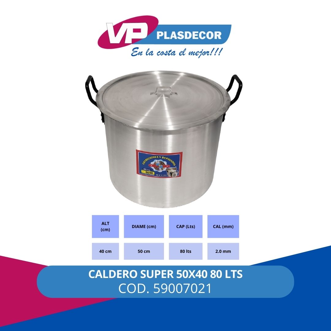 CALDERO SUPER 50X40 80 LTS REPUJADOS